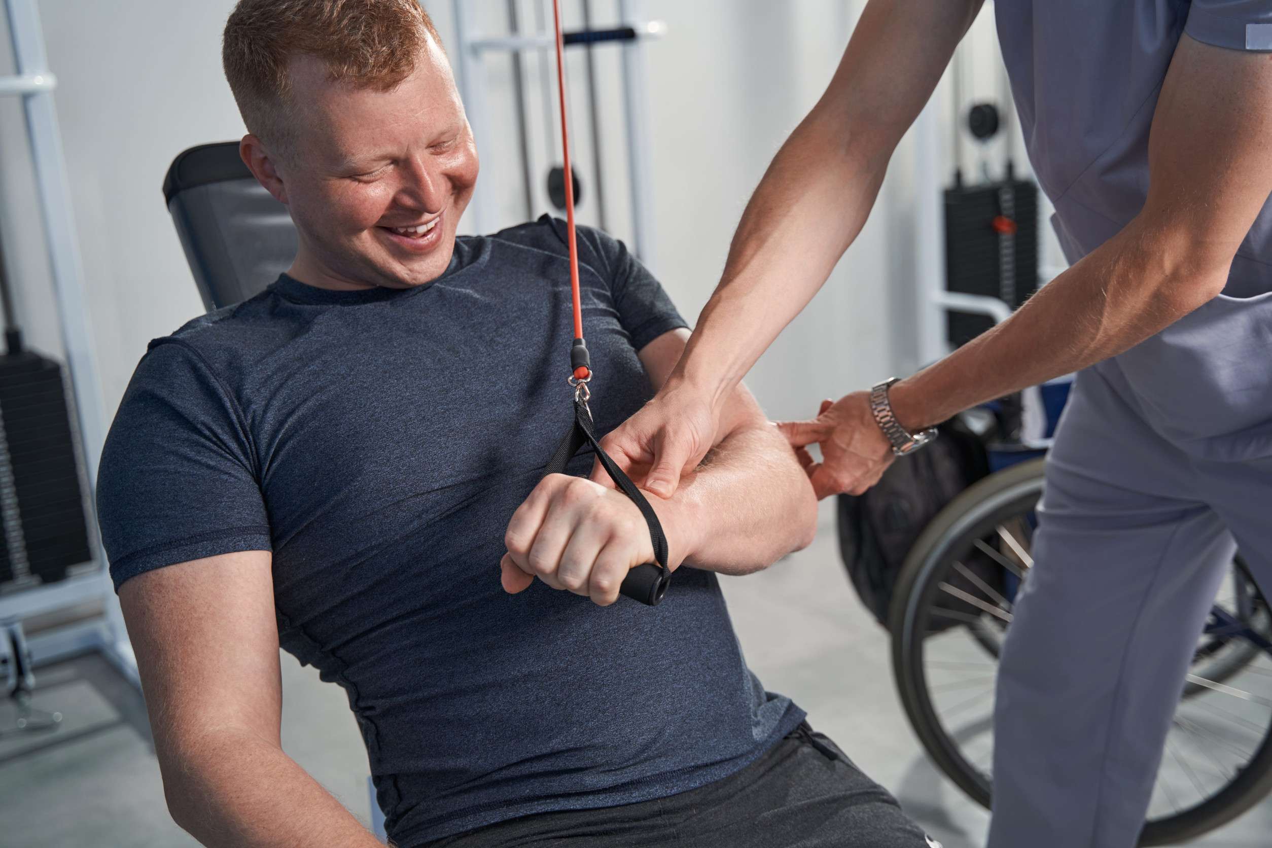 Smiling physiotherapy client in Glasgow